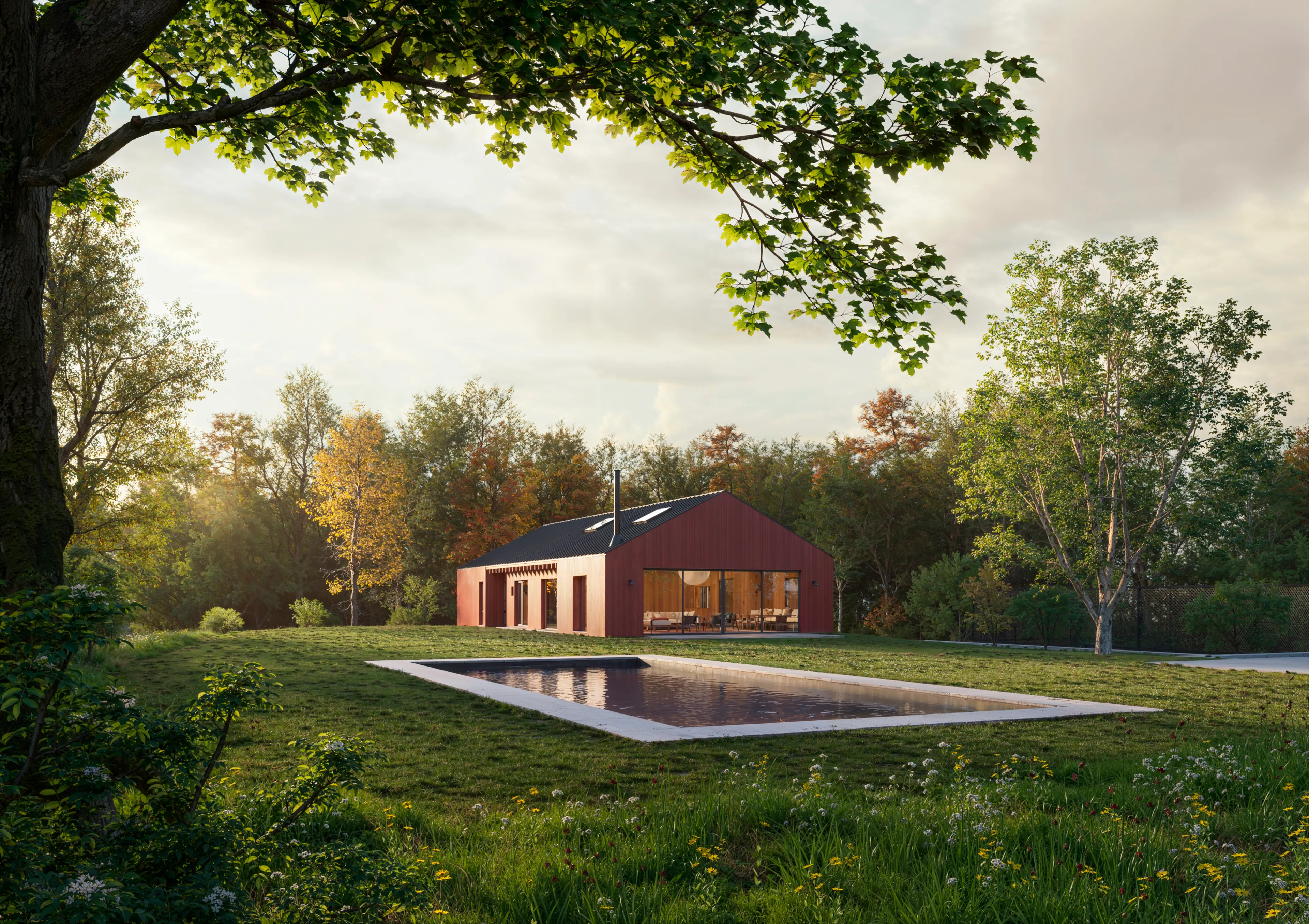 Arrival, the house from the street, the hero frame